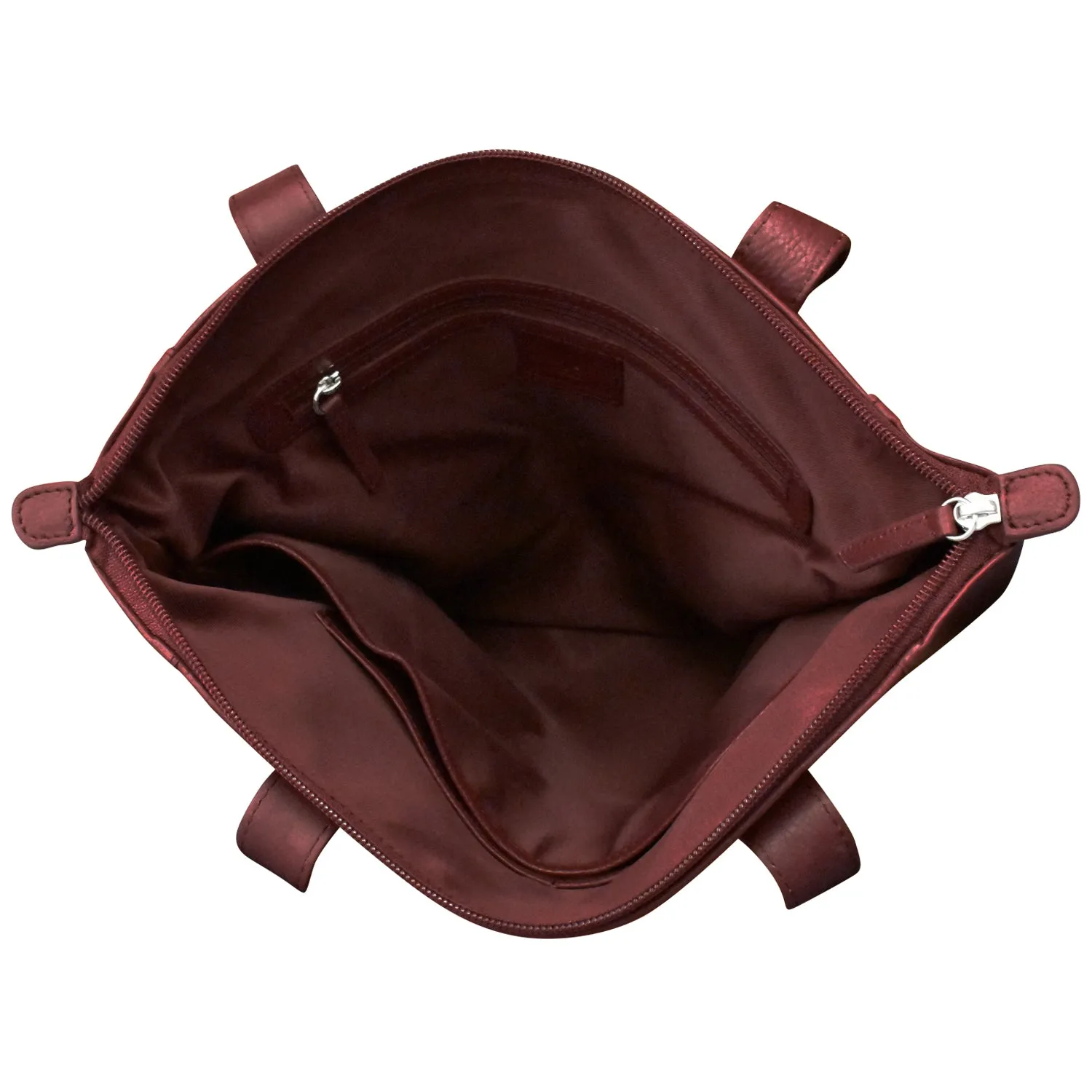 North South Tote with Metallic Zip
