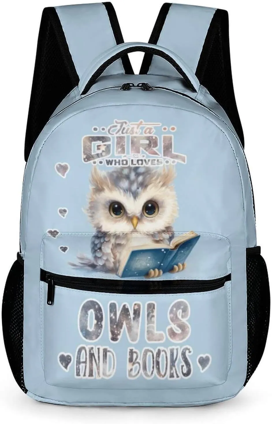 Owl School Backpack for Kids Girls Boys, 16 Inch Cute Owls Themed Bookbag, Personality School Backpack for Students Children, Lightweight, Large Capacity