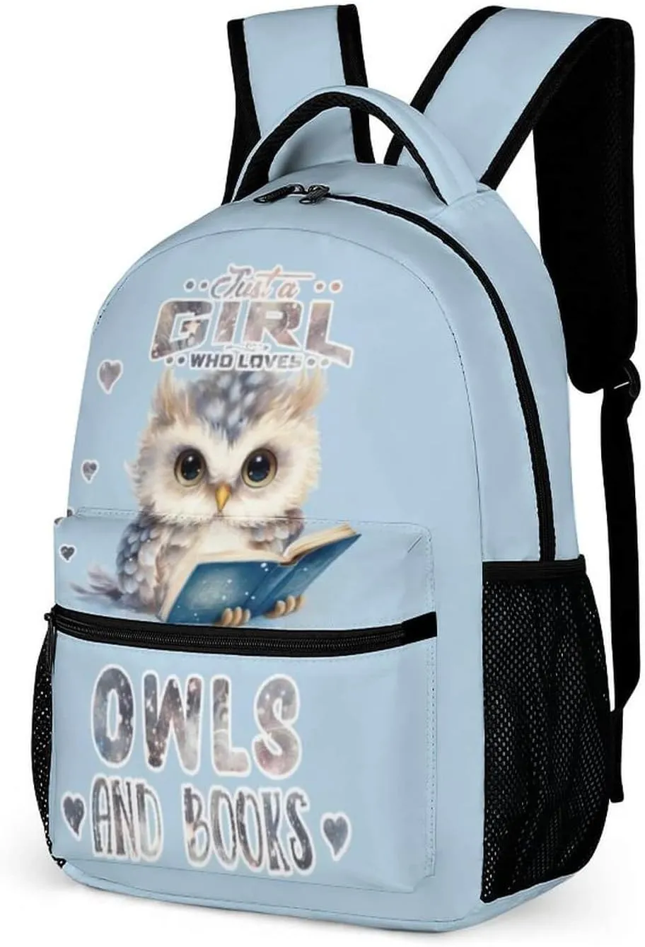 Owl School Backpack for Kids Girls Boys, 16 Inch Cute Owls Themed Bookbag, Personality School Backpack for Students Children, Lightweight, Large Capacity