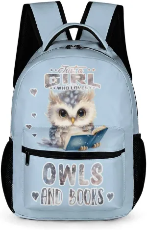 Owl School Backpack for Kids Girls Boys, 16 Inch Cute Owls Themed Bookbag, Personality School Backpack for Students Children, Lightweight, Large Capacity