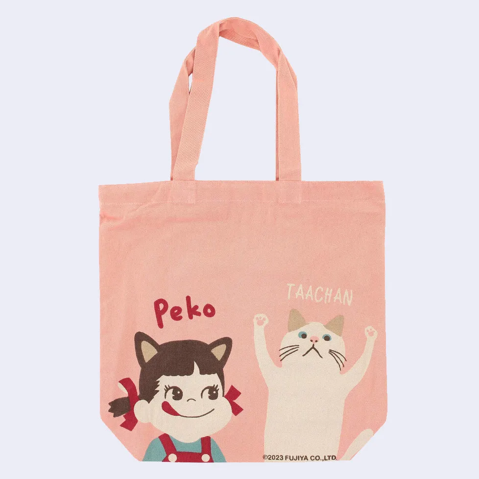 Peko Chan - Zippered Tote Bag (Pink - Cat)