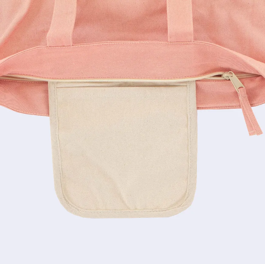 Peko Chan - Zippered Tote Bag (Pink - Cat)