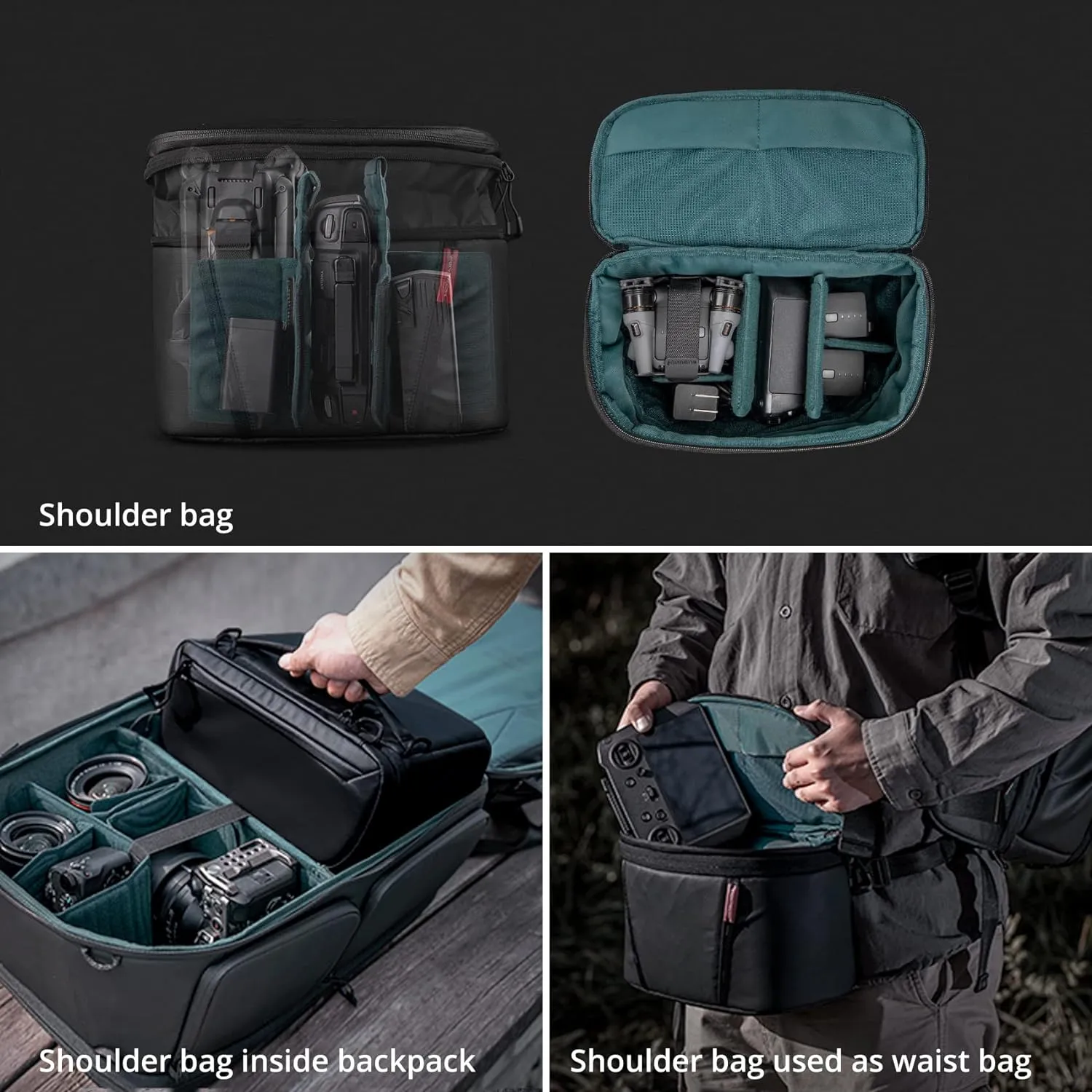 PGYTECH OneMo 2 25L-33L Camera Backpack with Shoulder Bag for 16 Laptop for Photographers, Waterproof DSLR Backpack for Canon/Nikon/Sony, Drone Backpack for DJI Mini 3 Pro/Mavic 3/ FPV(Olivine Camo)