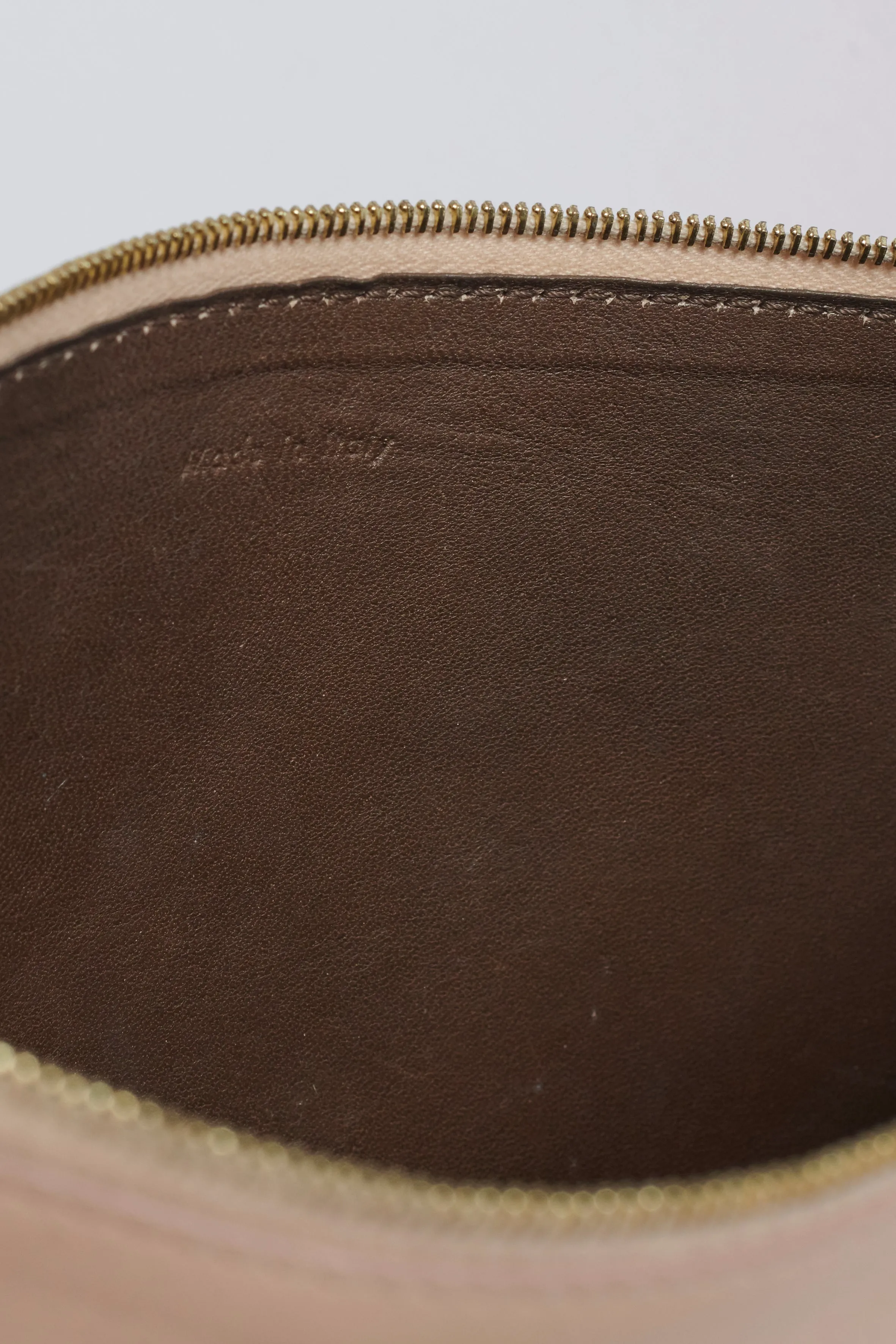 Pink and Taupe Colour Block Leather Preowned Clutch