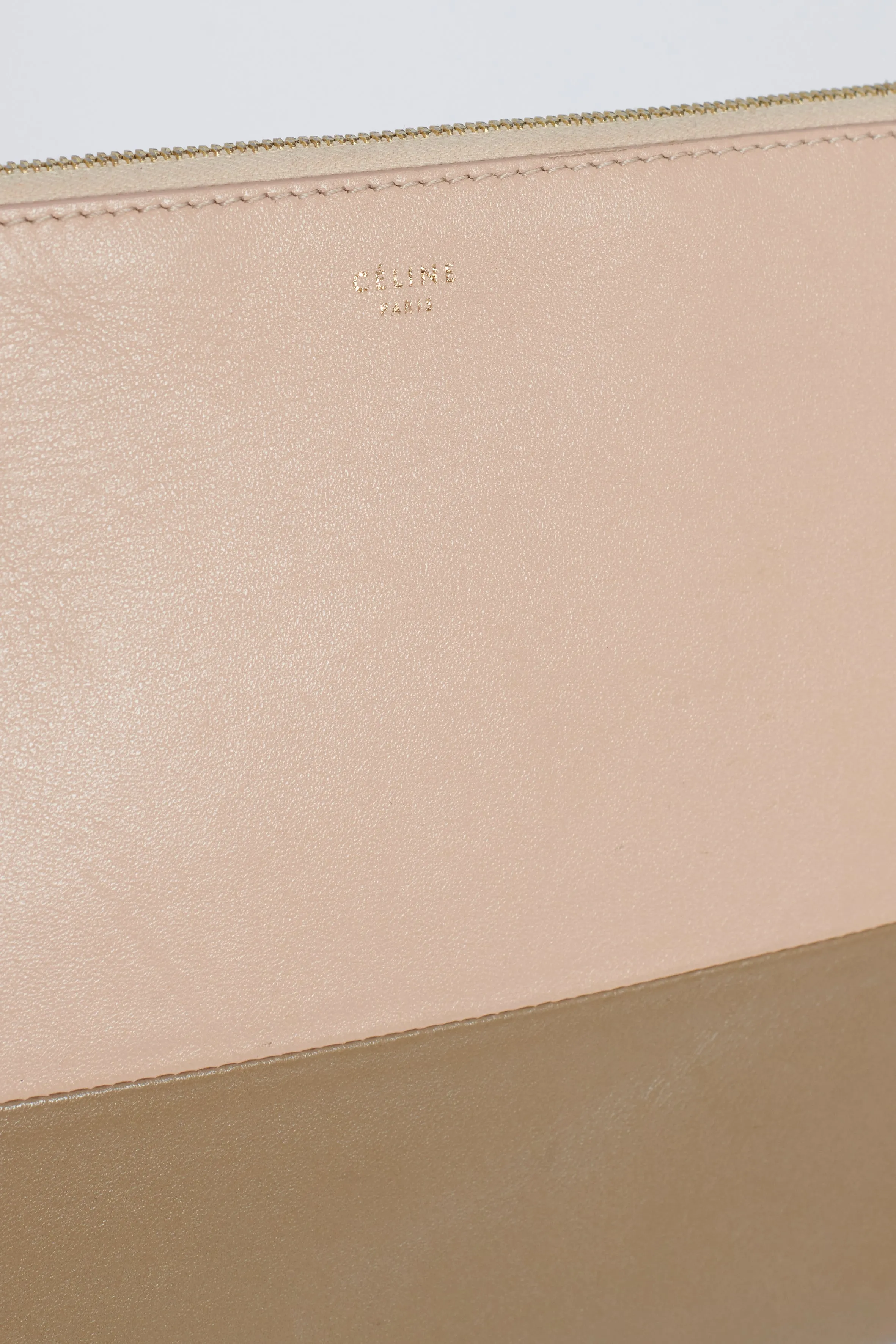 Pink and Taupe Colour Block Leather Preowned Clutch