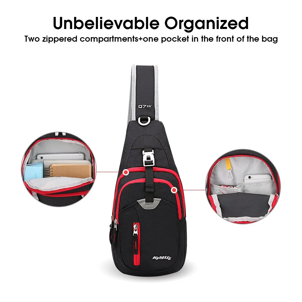 Sidiou Group Outdoor Sport Bag Crossbody Pack Chest Shoulder Sling Backpack Lightweight Pouch