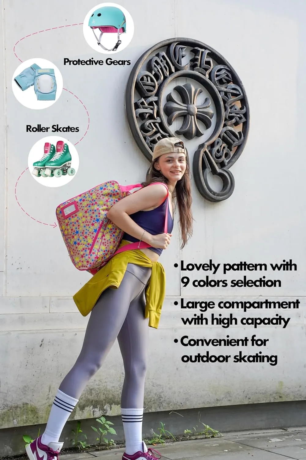 Skate Bags for Roller Skates, Ice Skates, Quad Skates, Inline Skates, Rollerblades, Figure Skates, Skate Accessories for Kids and Adults