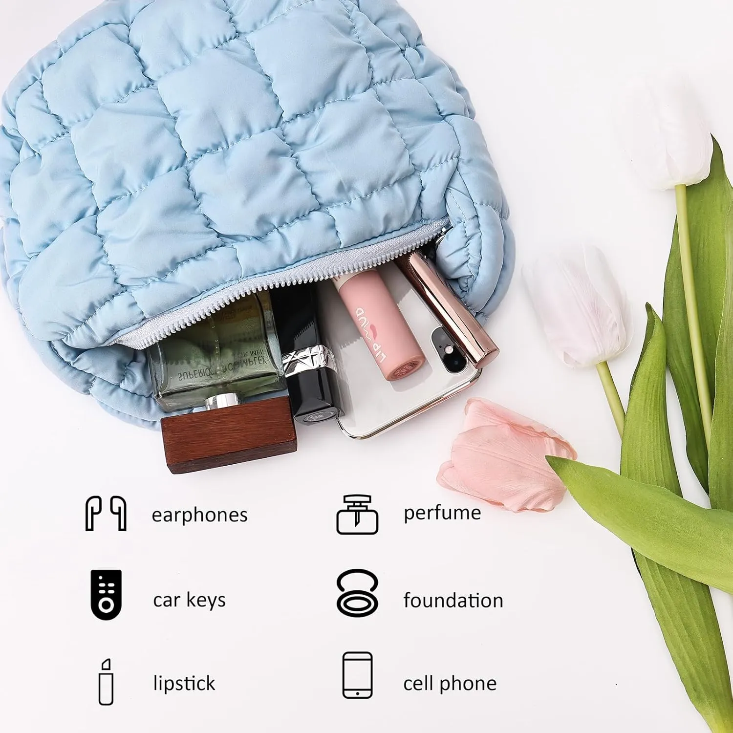 Small Puffer Tote Bag for Women Lightweight Puffy Handbag Mini Quilted Puff Nylon Bag Cute Puffer Purses for Women
