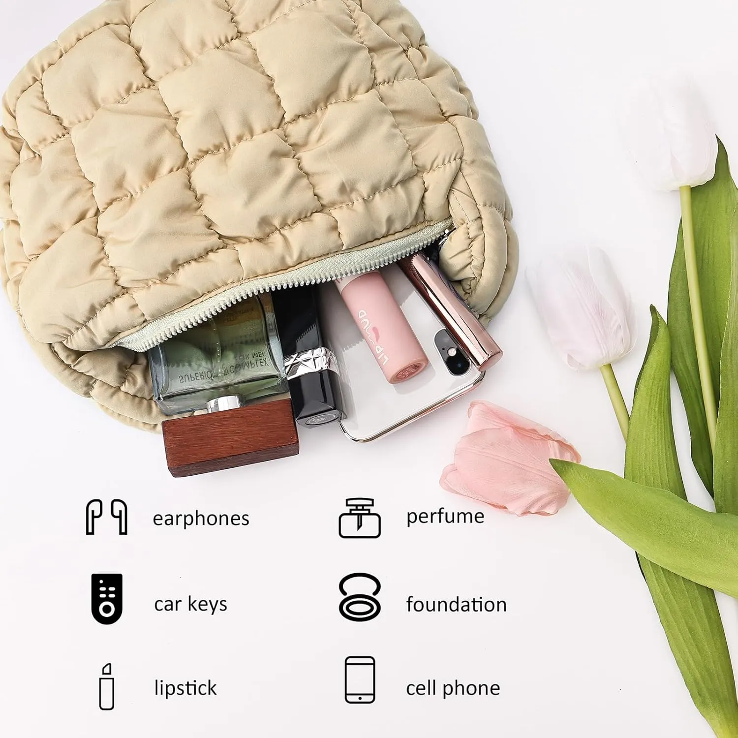 Small Puffer Tote Bag for Women Lightweight Puffy Handbag Mini Quilted Puff Nylon Bag Cute Puffer Purses for Women