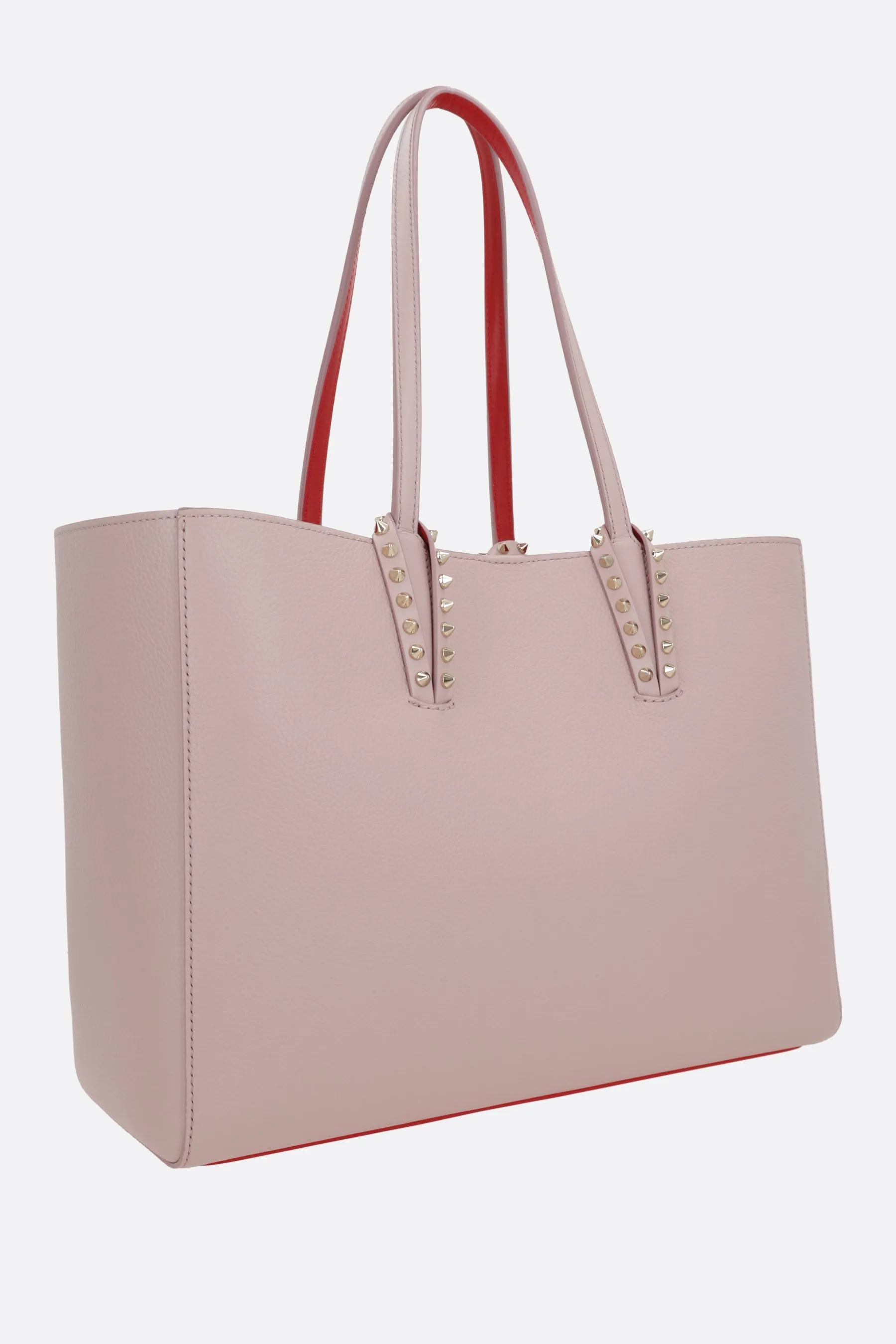Studded Calfskin Leather Tote Bag