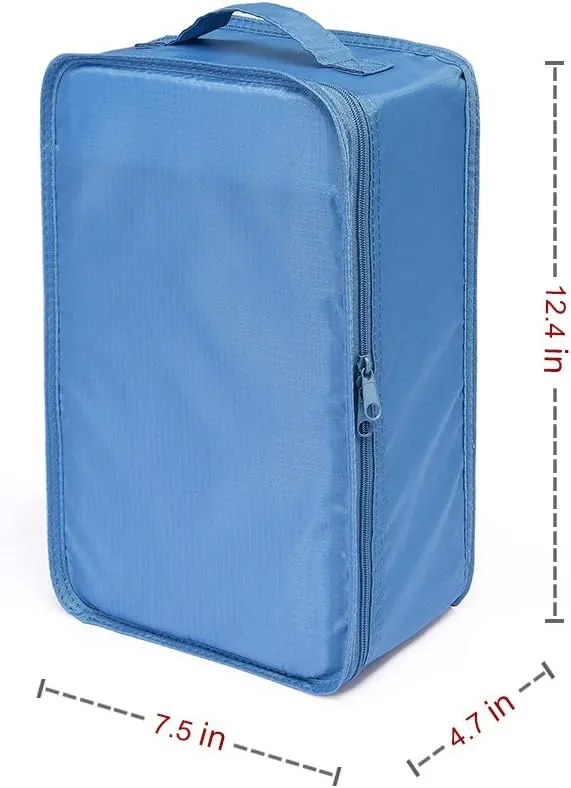 Travel Shoe Bags, Foldable Waterproof Shoe Puches Organizer-Double Layer (Sea Blue2)