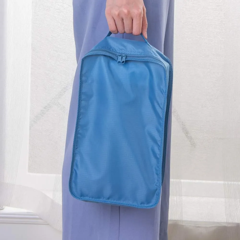 Travel Shoe Bags, Foldable Waterproof Shoe Puches Organizer-Double Layer (Sea Blue2)