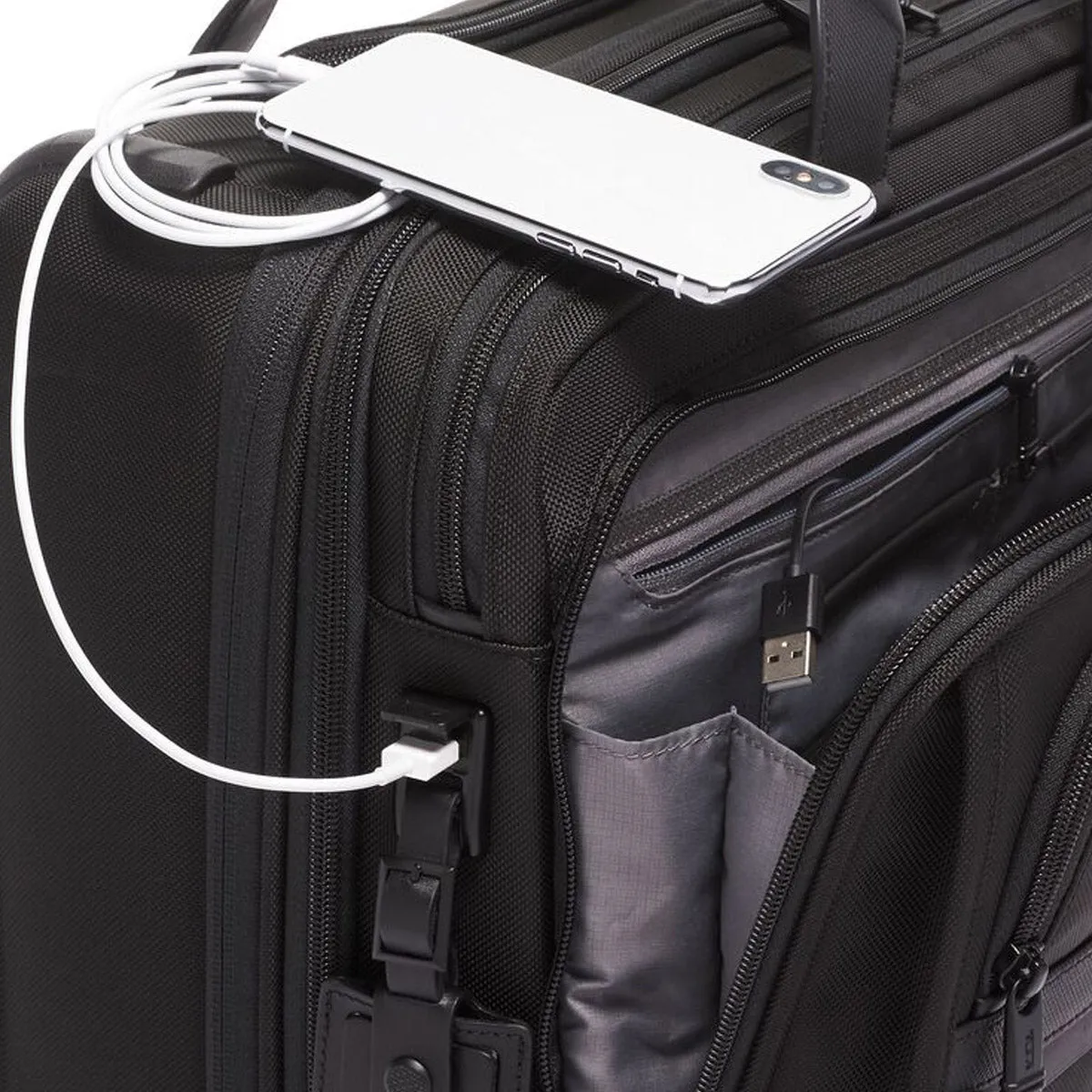 Tumi Alpha Deluxe Wheeled Brief - Black