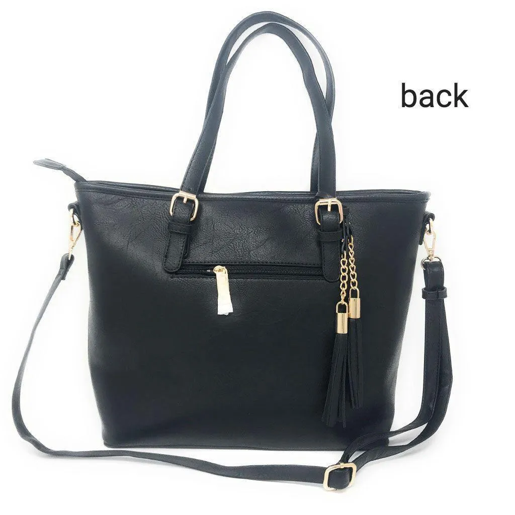 USA Flag Tote Satchel Handbag Wristlet Gift Set For Women Wife Mom Girlfriend