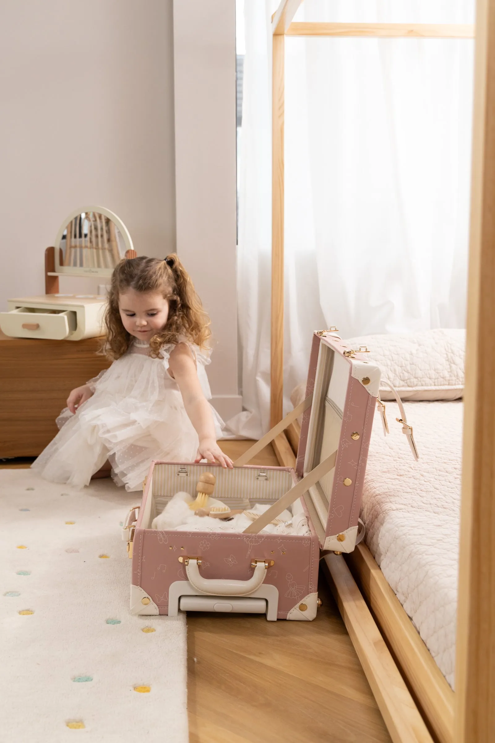 Vegan Leather Carry-On Suitcase - Ballerina