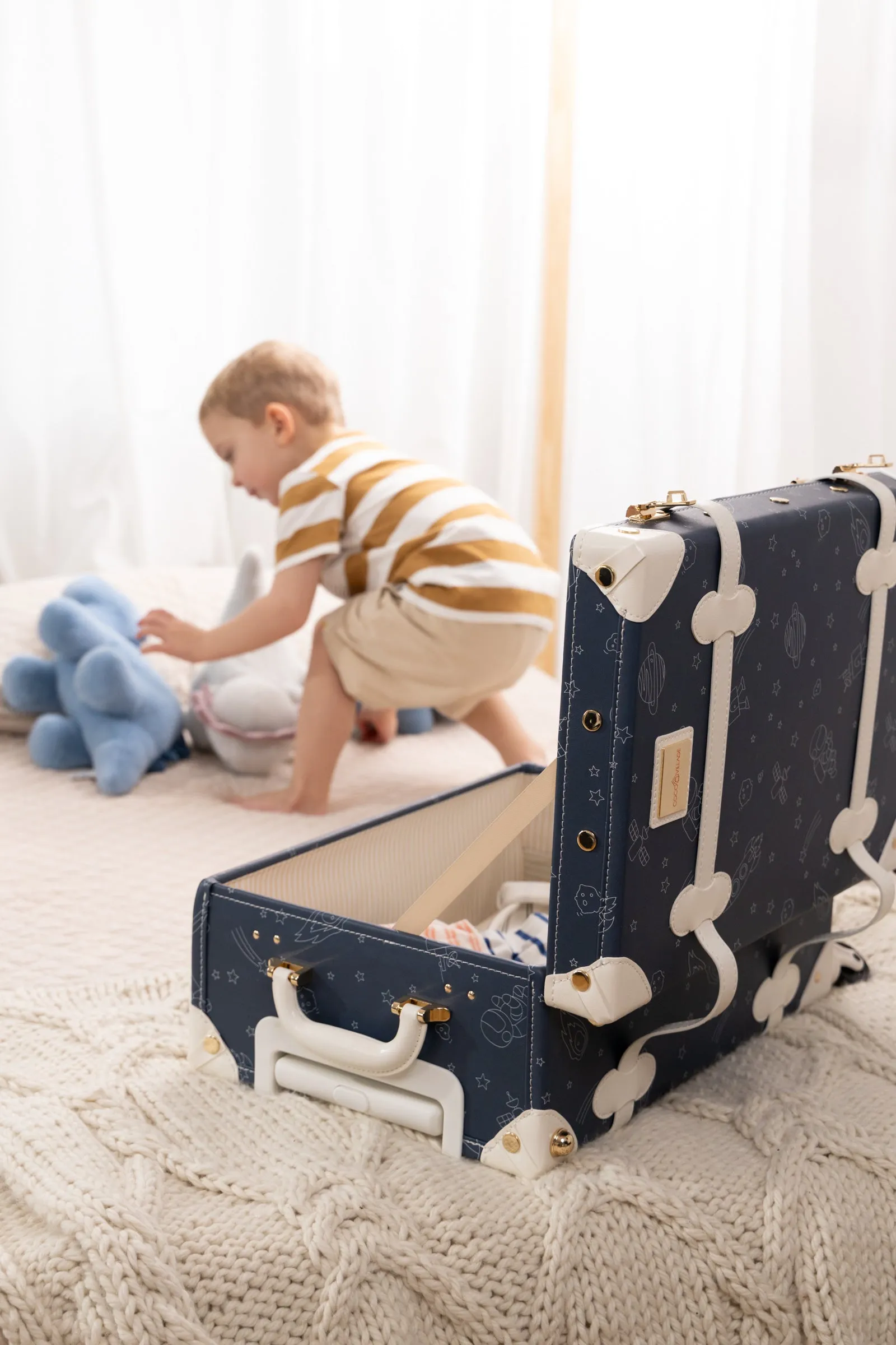 Vegan Leather Carry-On Suitcase - Space