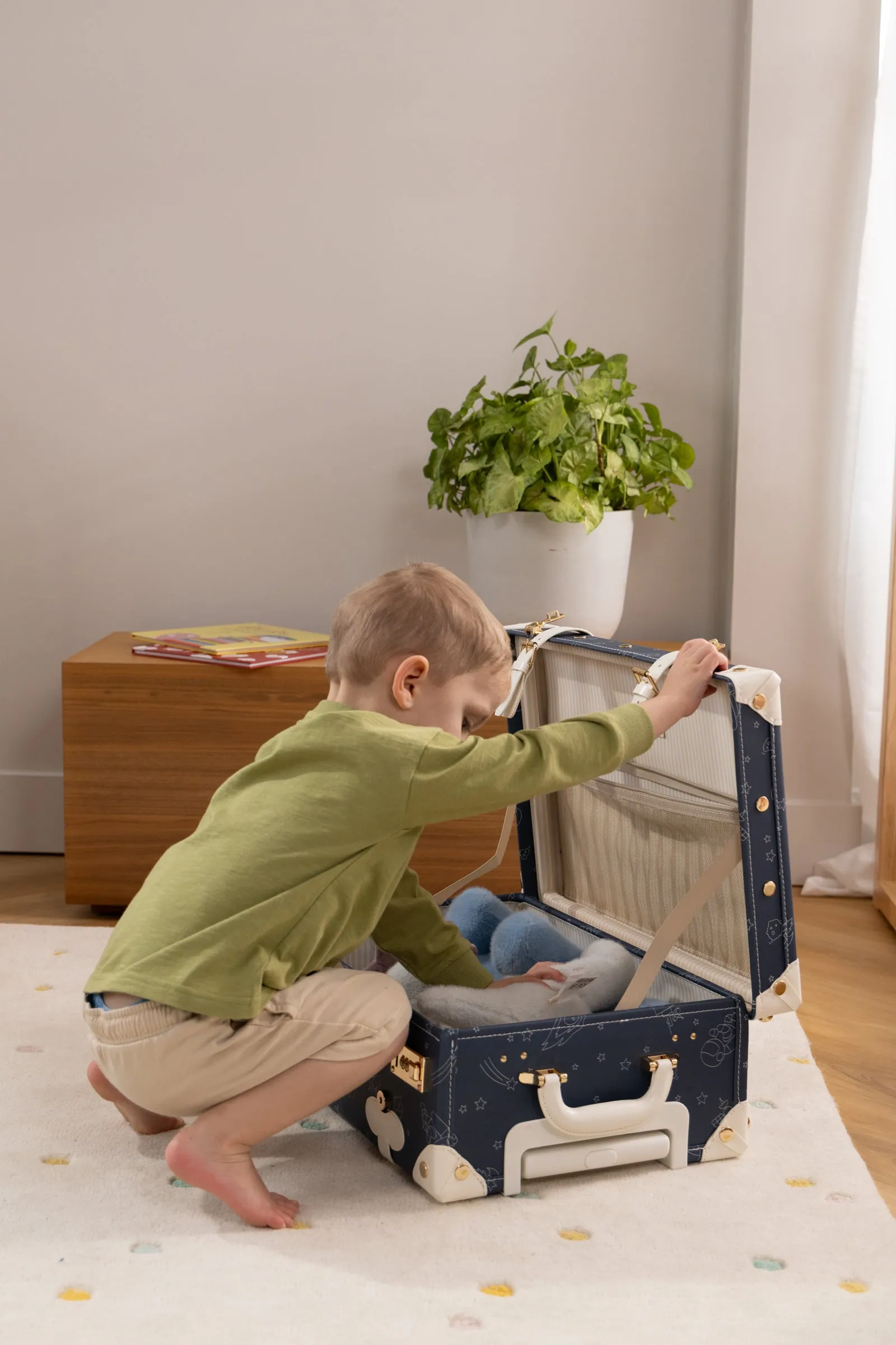 Vegan Leather Carry-On Suitcase - Space