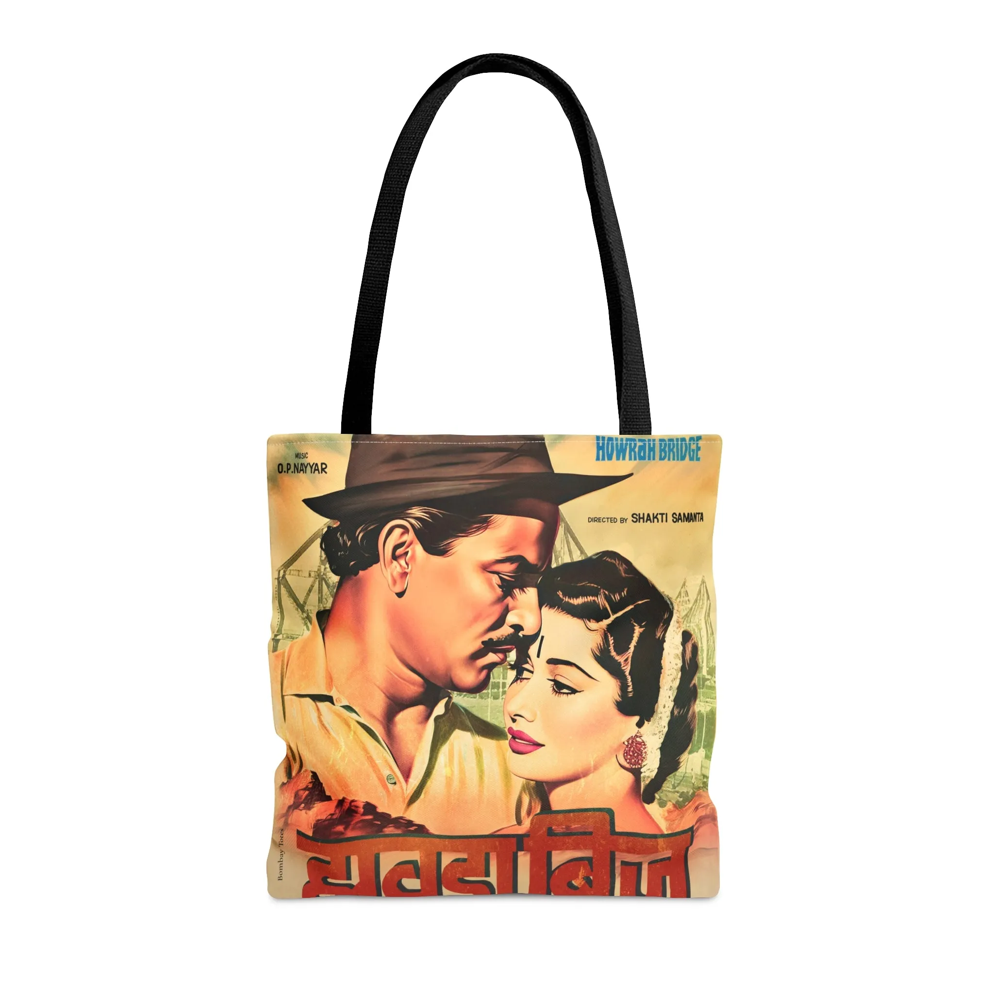 Vintage Bollywood Movie Poster Tote Bag - Howrah Bridge