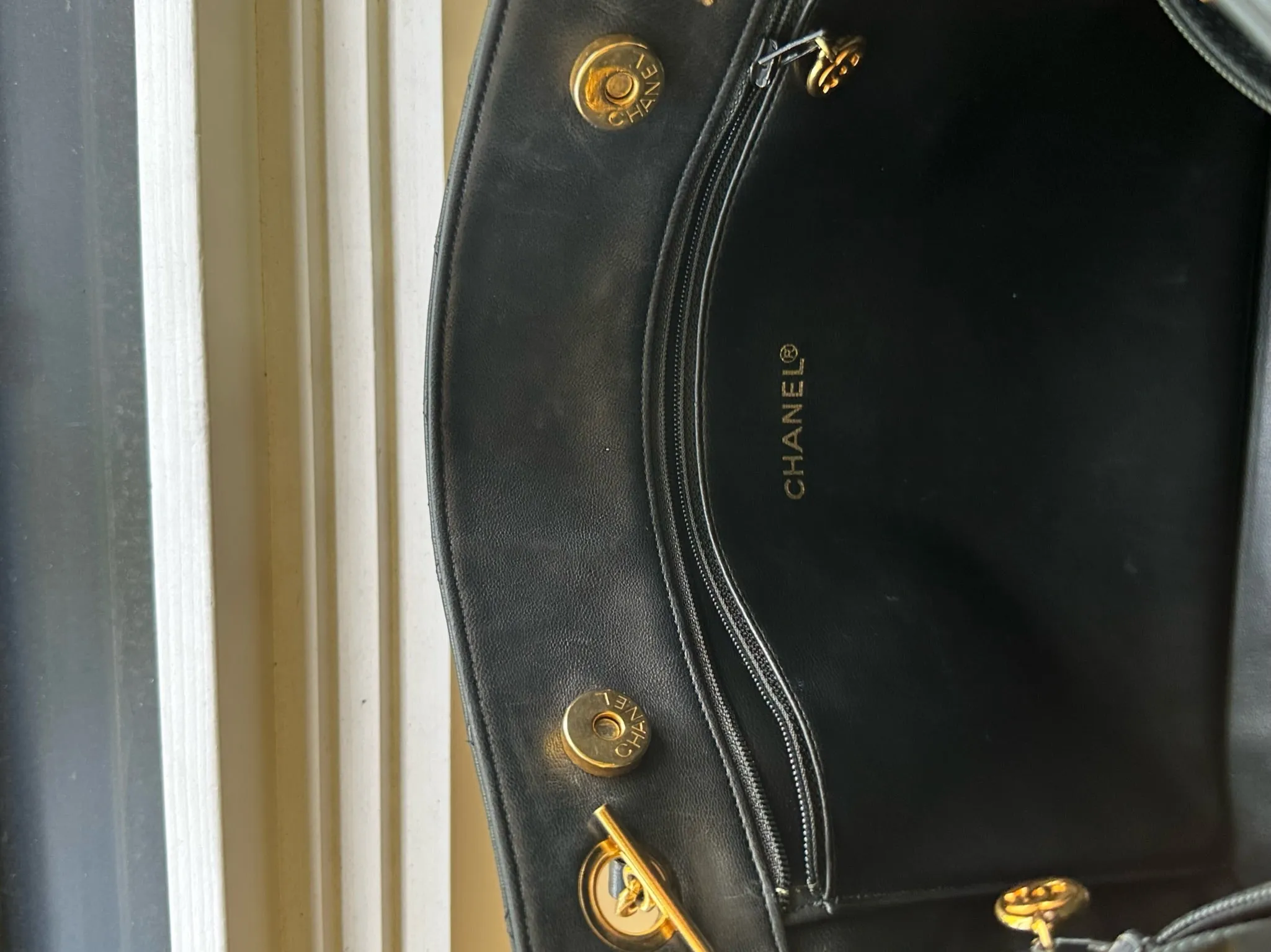Vintage Chanel quilted tote 24k gold