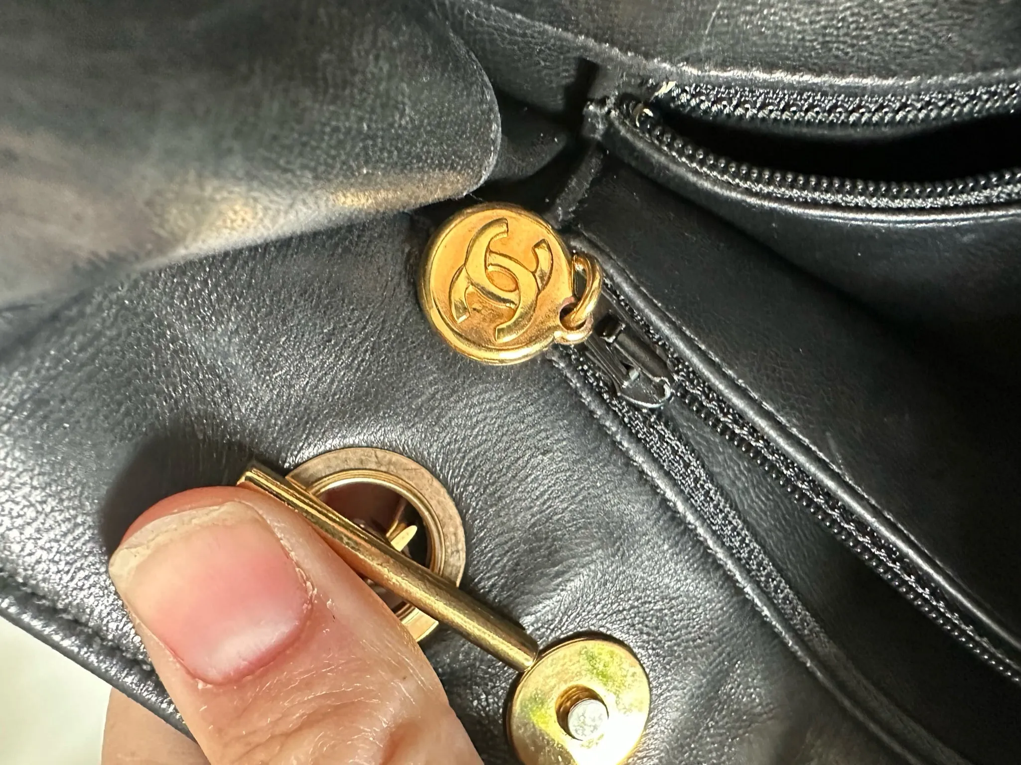 Vintage Chanel quilted tote 24k gold