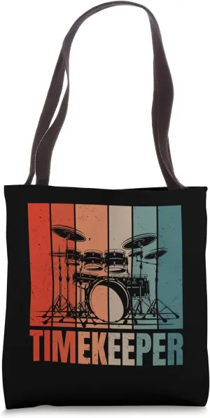 Vintage Drummer Percussionist Drumming Timing Timekeeper Tote Bag
